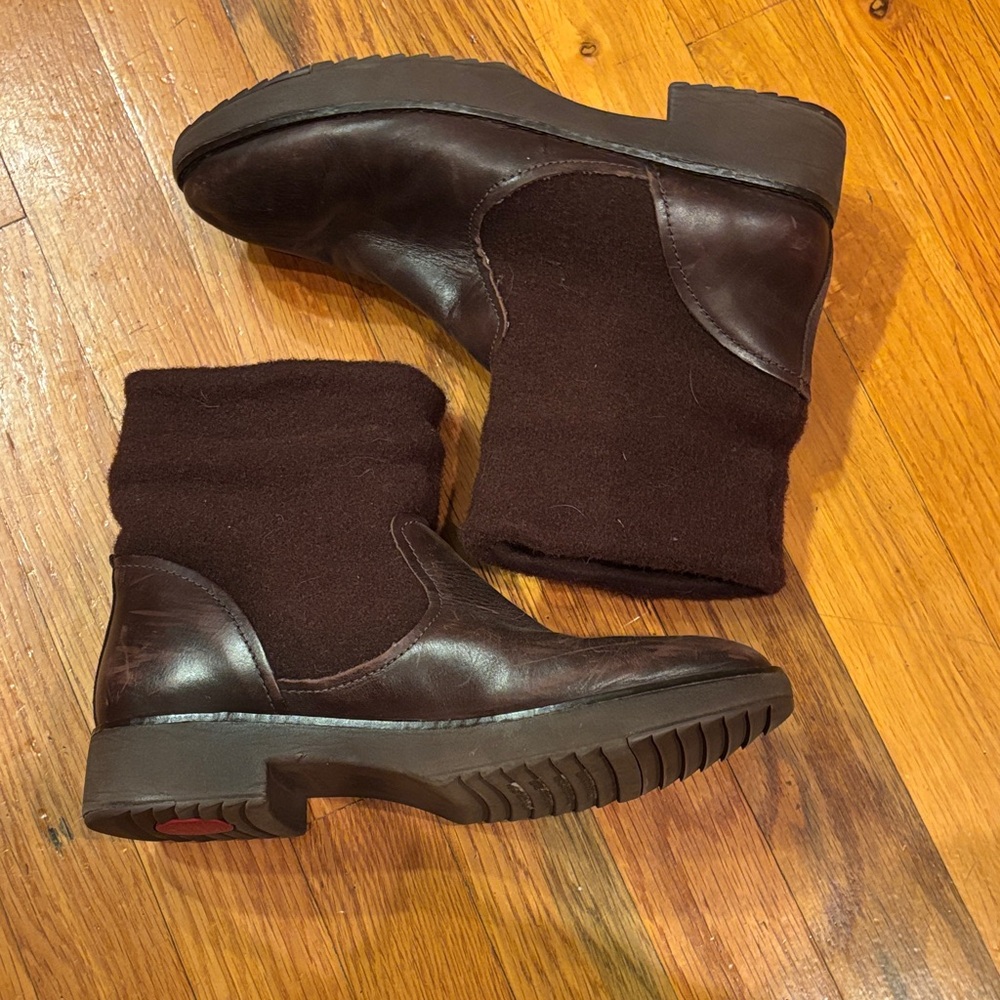Fitflop Nisse Mixte Chocolate Leather and Wool Ankle Boots sz 6